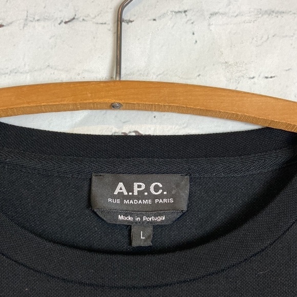A.P.C. LONG SLEEVE JOE POCKET TEE Black Medium NWOT Elevated Basic Luxe Capsule - Picture 2 of 9